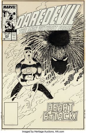 John Romita Jr. and Klaus Janson Daredevil #254 Cover First Appearance of Typhoid Mary Original Art (Marvel, 1988)