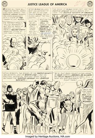 Mike Sekowsky and Bernard Sachs Justice League of America #21 Story Page 29 Original Art (DC, 1963)
