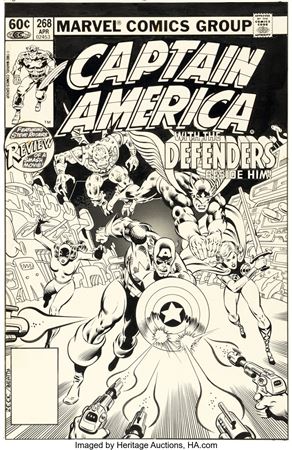 Mike Zeck and John Beatty Captain America #268 Cover Original Art (Marvel, 1982)
