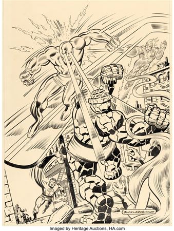 Sample artwork by Rich Buckler (Born 1949), known for comic book illustration, surreal painting images - View similar artists and auction records