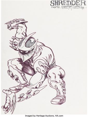 Kevin Eastman - Shredder Original Concept Illustration and Preliminaries Original Art (1984)