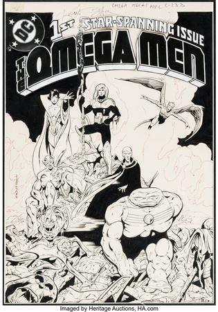 Keith Giffen and Mike DeCarlo Omega Men #1 Cover Original Art (DC, 1983)