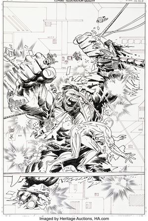 Adam Kubert and Joe Kubert The Incredible Hulk #464 Silver Surfer Cover Original Art (Marvel, 1998)