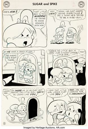 Sheldon Mayer Sugar and Spike #9 Partial Story Pages Original Art Group of 10 (DC, 1957)