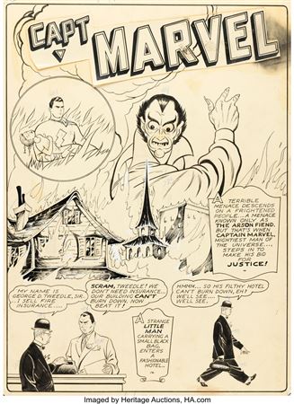 George Tuska Captain Marvel Adventures #2 Near-Complete Story Original Art Group of 17 (Fawcett, 1941)