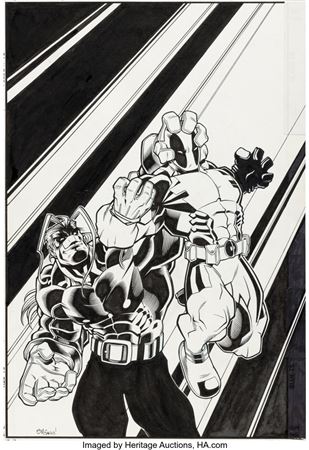 Ed McGuinness and Nathan Massengill Deadpool #7 Cover Original Art (Marvel, 1997)