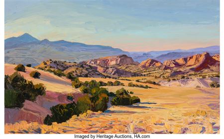 Chimayo Badlands, Near Sundown by Louisa McElwain - Auction record, sale price, and art valuation. Compare with similar artists and explore comparable artworks.