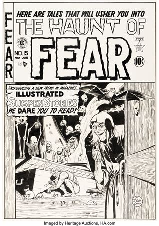 Sample artwork by Johnny (John T) Craig (1926 - 2001), known for fearsome adventure comic artist-horror stories - View similar artists and auction records