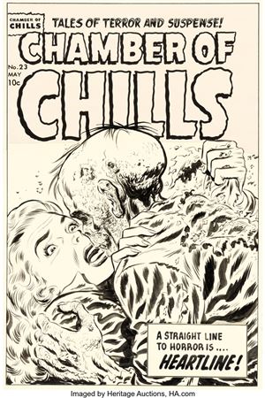 Lee Elias Chamber of Chills #23 Cover Original Art (Harvey, 1954) by Lee (Leopold) Elias - Auction record, sale price, and art valuation. Compare with similar artists and explore comparable artworks.