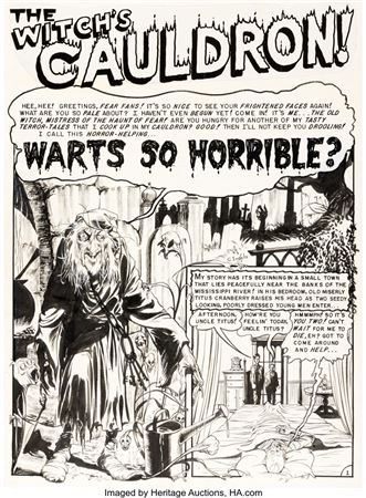 Graham Ingels Haunt of Fear #9 Complete 8-Page Story "Warts So Horrible?" Original Art (EC, 1951)