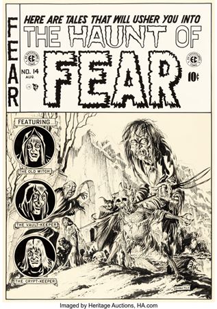 Graham Ingels (as "Ghastly") Haunt of Fear #14 Cover Original Art (EC, 1952).