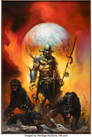 Ken Kelly Ken Kelly Fantasy Art Trading Cards "Dante's Inferno" Box Art/Card #1 Painting Original Art (FGP, 1992)