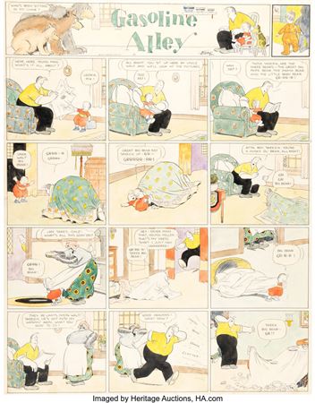 Frank King Gasoline Alley Sunday Comic Strip Original Art dated 4-8-23 (Chicago Tribune, 1923)