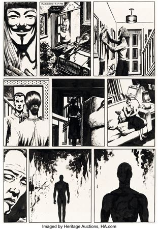 David Lloyd Warrior #9 "V For Vendetta" Story Page 5 Original Art (Quality Communications, 1983)