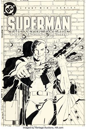 Frank Miller Superman: The Secret Years #2 Cover Original Art (DC, 1985)