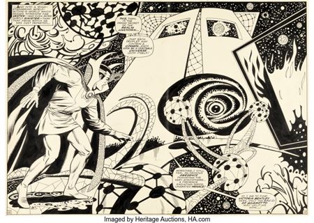 Tom Palmer and Dan Adkins Doctor Strange #171 Double Splash Page 12-13 Original Art (Marvel, 1968)