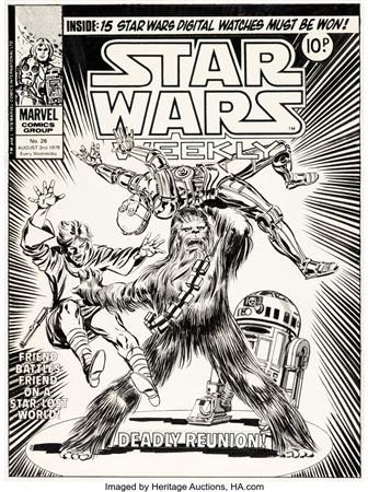 Tom Palmer Star Wars Weekly #26 Cover Original Art (Marvel UK, 1978)