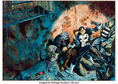 Larry Stroman and Frank Cirocco Classic Punisher #1 Wraparound Cover Original Art (Marvel, 1989) by Larry Stroman - Auction record, sale price, and art valuation. Compare with similar artists and explore comparable artworks.