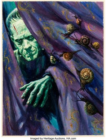 Josh Kirby Beyond the Curtain of Dark Paperback Cover Painting Original Art (Four Square, 1966)