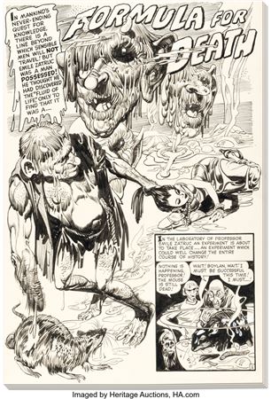 Rudy Palais Chamber of Chills #8 Complete 4-Page Story "Formula For Death" Original Art (Harvey, 1952)