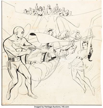 John Giunta Adventures of the Fly #8 Cover Original Art (Archie, 1960)