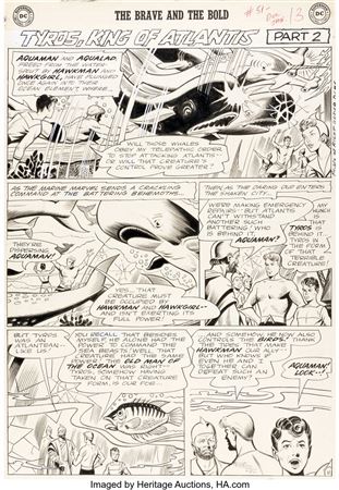 Howard Purcell Brave and the Bold #51 Aquaman and Aqualad Story Page 11 Original Art (DC, 1963)