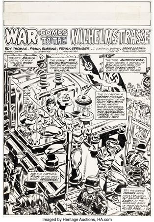 Frank Robbins and Frank Springer The Invaders #19 Splash Page 1 Original Art (Marvel, 1977) by Frank Robbins - Auction record, sale price, and art valuation. Compare with similar artists and explore comparable artworks.
