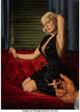 Sample artwork by George Gross (1909 - 2003), known for pulp action genre illustration, cover artist - View similar artists and auction records