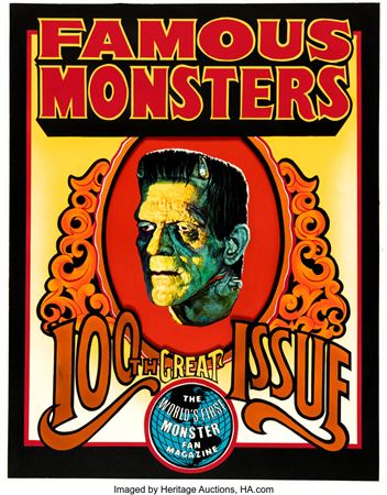 Basil Gogos Famous Monsters of Filmland #100 Front and Back Cover Painting Original Art (Warren, 1973)