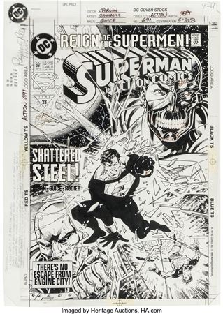 Ed Hannigan, Kerry Gammill, and Jackson "Butch" Guice Action Comics #691 Cover Original Art (DC, 1993)