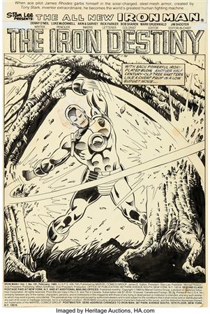 Luke McDonnell, Ian Akin, and Brian Garvey Iron Man #191 Splash Page 1 Original Art (Marvel, 1985)