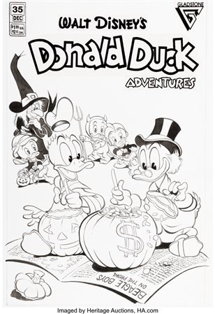 Patrick Block and Russell Schroeder Walt Disney's Donald Duck Adventures #35 Cover Original Art (Gladstone, 1993)