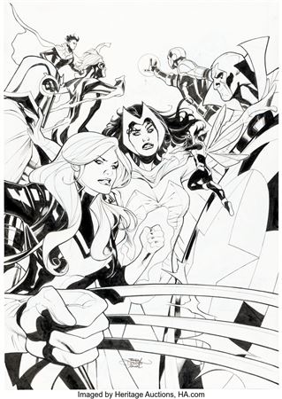 Terry Dodson and Rachel Dodson X-Men: The Trial of Magneto #5 Variant Cover Original Art (Marvel, 2021)