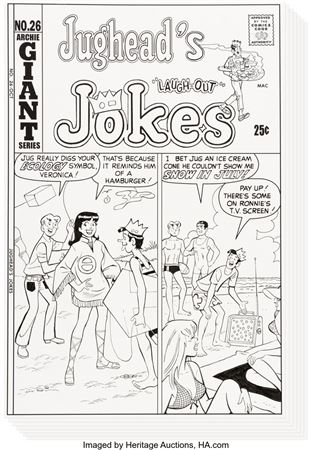 Al Hartley, Samm Schwartz, and others Jughead's Jokes #26 Cover Re-Creation and Complete Issue Original Art Group of 39 (Archie, 1971)