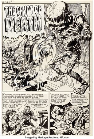 Rudy Palais Tomb of Terror #2 Complete 4-Page Story "The Crypt of Death" Original Art (Harvey, 1952)