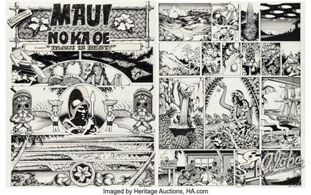 Surfer Magazine Complete 2-Page Story Original Art (1971)
