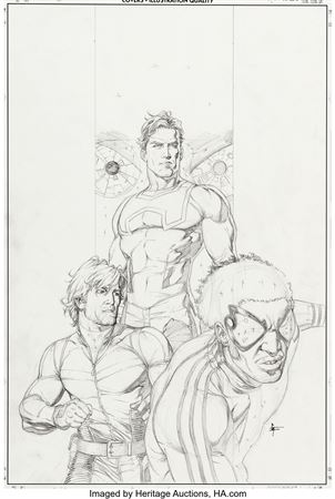 Gary Frank and Jon Sibal Supreme Power #6 Cover Original Art (Marvel, 2004)