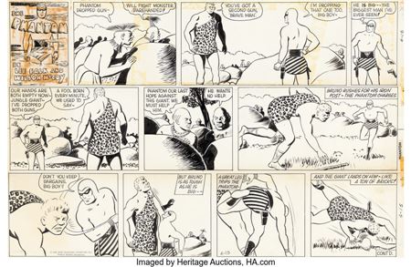 Wilson McCoy The Phantom Sunday Comic Strip Original Art dated 6-15-58 (King Features Syndicate, 1958)