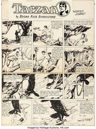 Tarzan #800 Sunday Comic Strip Original Art dated 7-7-46 (United Feature Syndicate, 1946) by Ruben Moreira - Auction record, sale price, and art valuation. Compare with similar artists and explore comparable artworks.