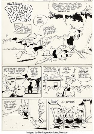Donald Duck Adventures #38 Complete 10-Page Story "A Small Matter" Original Art (Disney, 1993) by William Van Horn - Auction record, sale price, and art valuation. Compare with similar artists and explore comparable artworks.