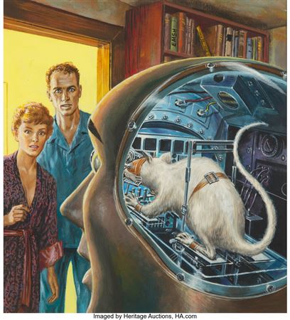 Rat in the Skull, IF Science Fiction digest magazine cover by Edward Emshwiller - Auction record, sale price, and art valuation. Compare with similar artists and explore comparable artworks.