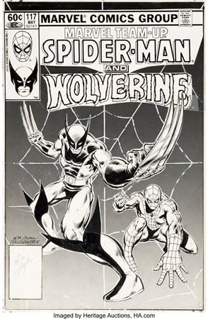 Bob Layton and Joe Rubinstein Marvel Team-Up #117 Spider-Man and Wolverine Cover Original Art (Marvel, 1982)