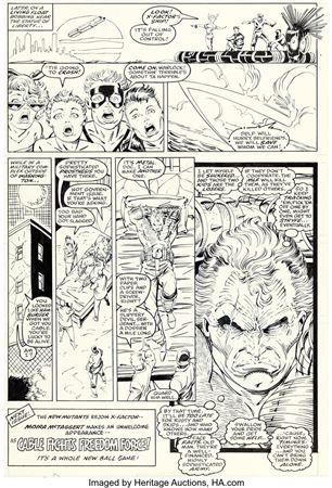 Rob Liefeld and Bob Wiacek The New Mutants #87 Story Page 23 Cable Original Art (Marvel, 1990)