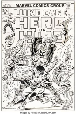 Sample artwork by Billy Graham (1935 - 1999), known for comic book illustration art, marvel comic and jungle action series - View similar artists and auction records