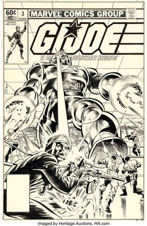 Bob Hall and Al Milgrom G.I. Joe, A Real American Hero #3 Cover Original Art (Marvel, 1982)