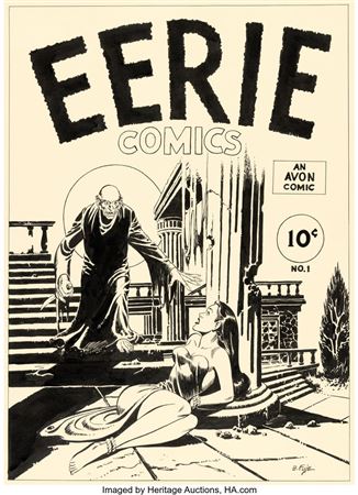 Bob Fujitani Eerie Comics #1 Cover Re-Creation Original Art (1994)