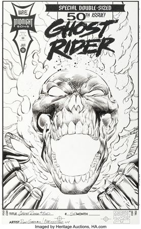 Ron Garney and Christopher Ivy Ghost Rider #50 Cover Original Art (Marvel, 1994)
