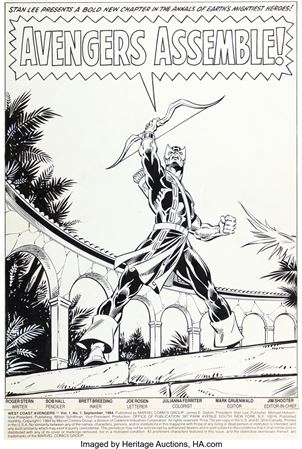 Bob Hall and Brett Breeding West Coast Avengers #1 Splash Page 1 Hawkeye Original Art (Marvel, 1984)