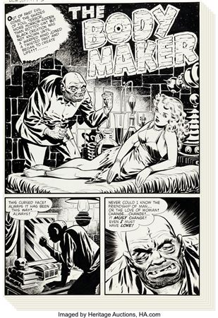 Warren Kremer Black Cat Mystery Comics #39 Complete 7-Page Story "The Body Maker" Original Art (Harvey, 1952)