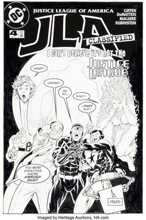 Kevin Maguire and Joe Rubinstein JLA: Classified #4 Cover Original Art (DC, 2005)